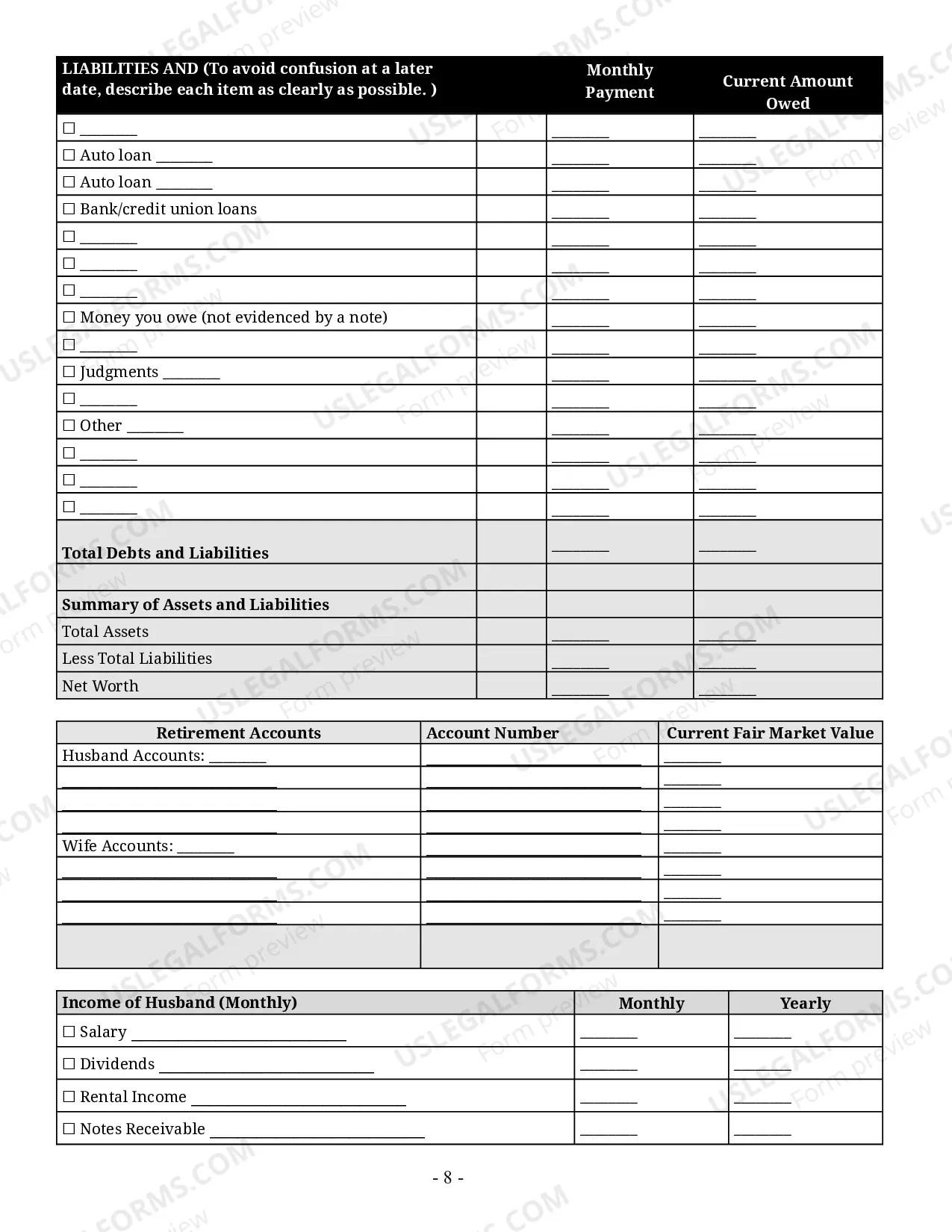 Preview Estate Planning Questionnaire and Worksheets