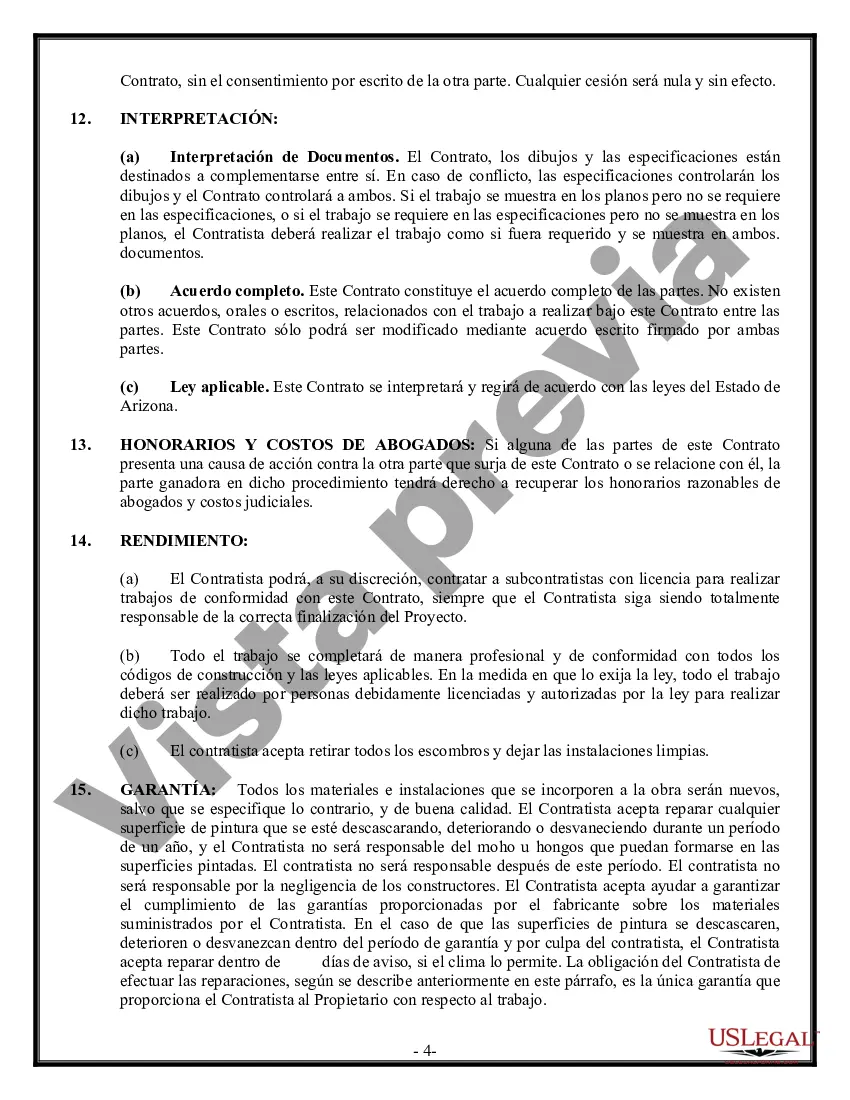 Preview Contrato de pintura para contratista