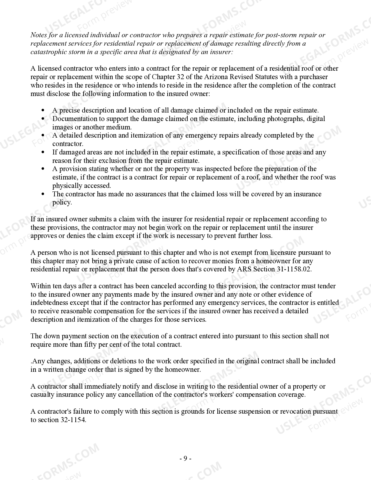 Arizona Trim Carpenter Contract for Contractor US Legal Forms