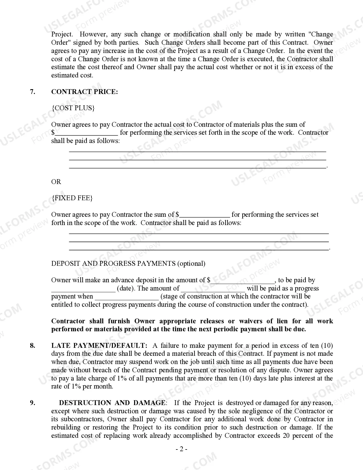 Preview Trim Carpenter Contract for Contractor