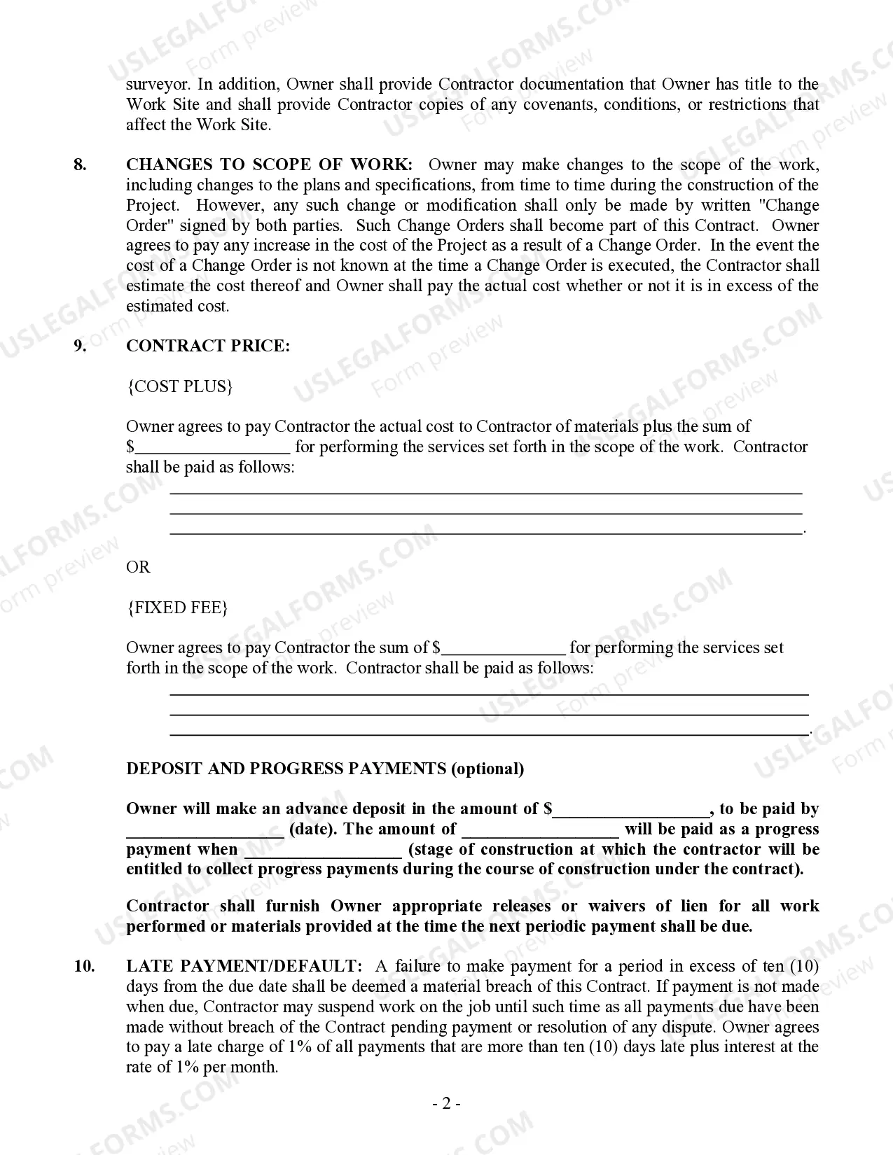 Preview Fencing Contract for Contractor
