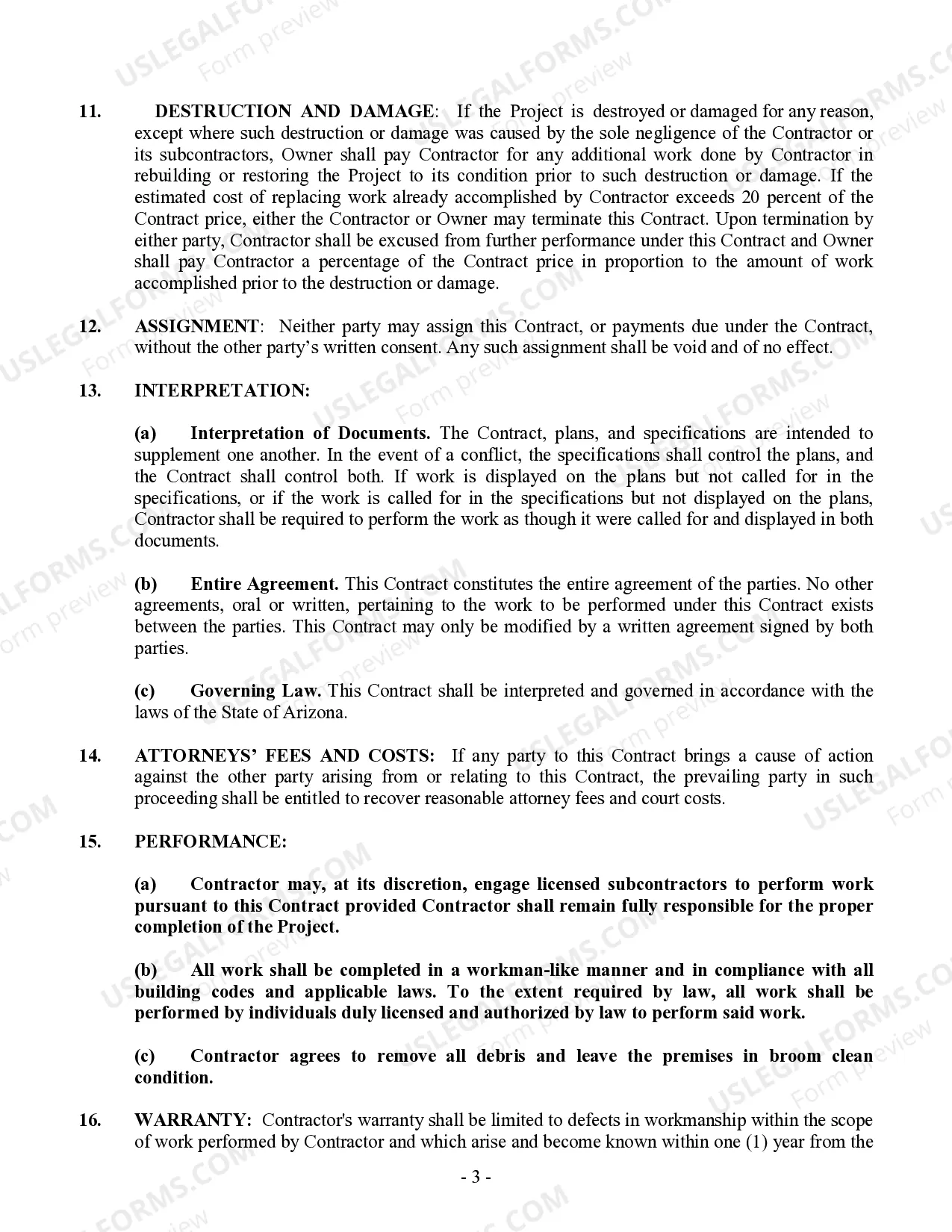 Preview Fencing Contract for Contractor