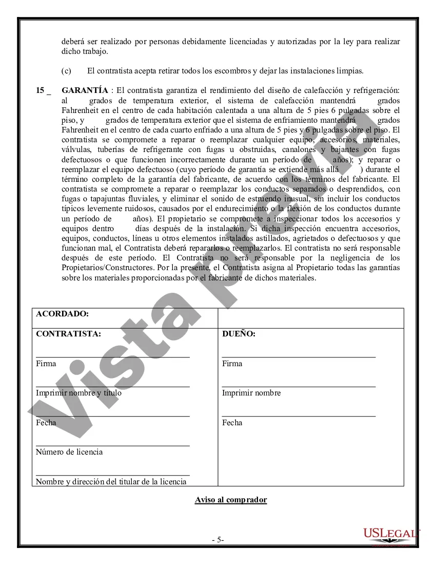 Preview Contrato HVAC para contratista