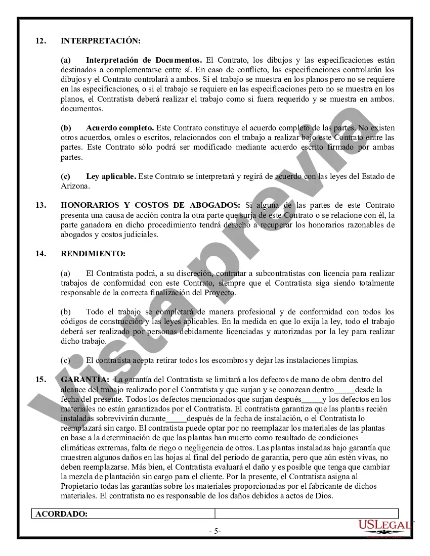 Preview Contrato de paisajismo para contratista