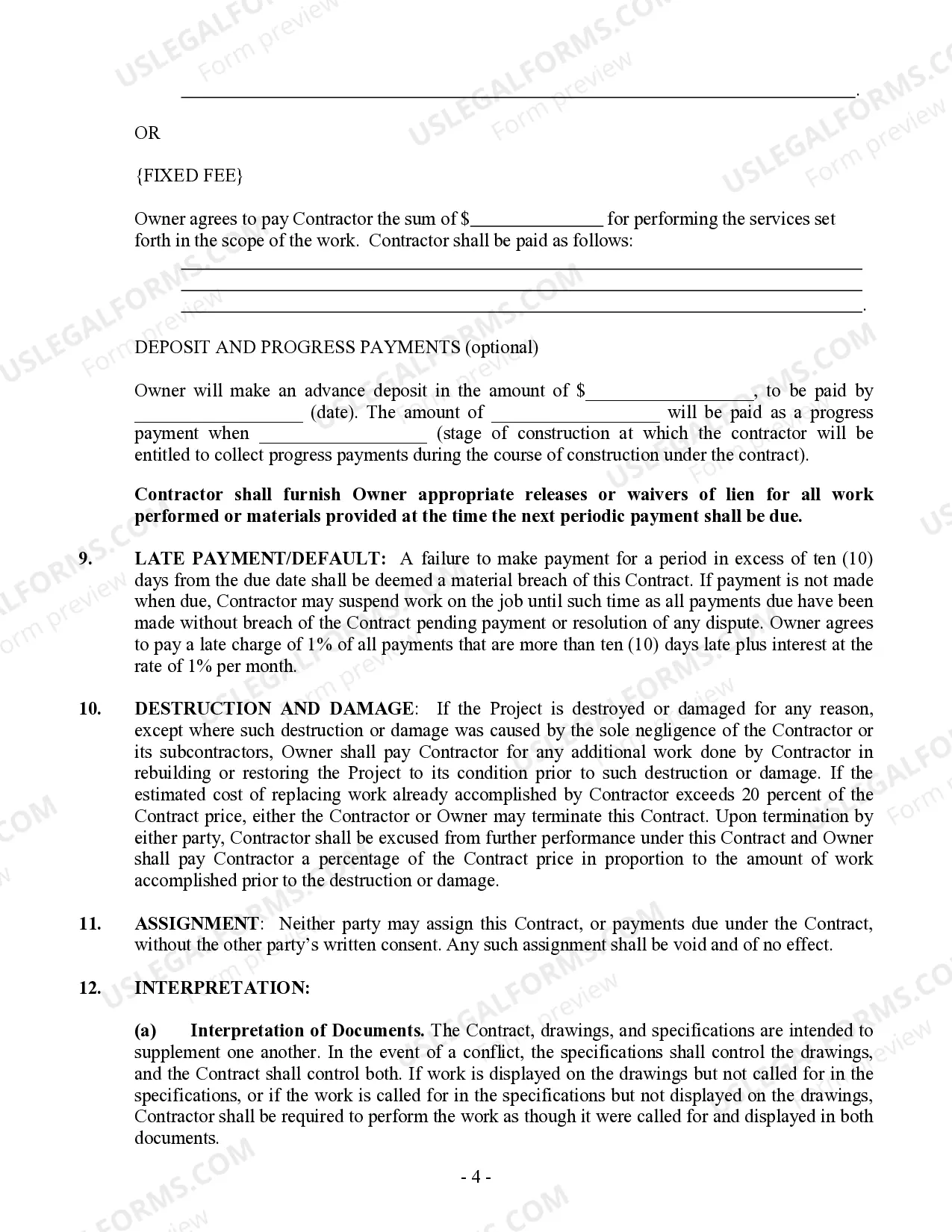 Preview Landscape Contract for Contractor