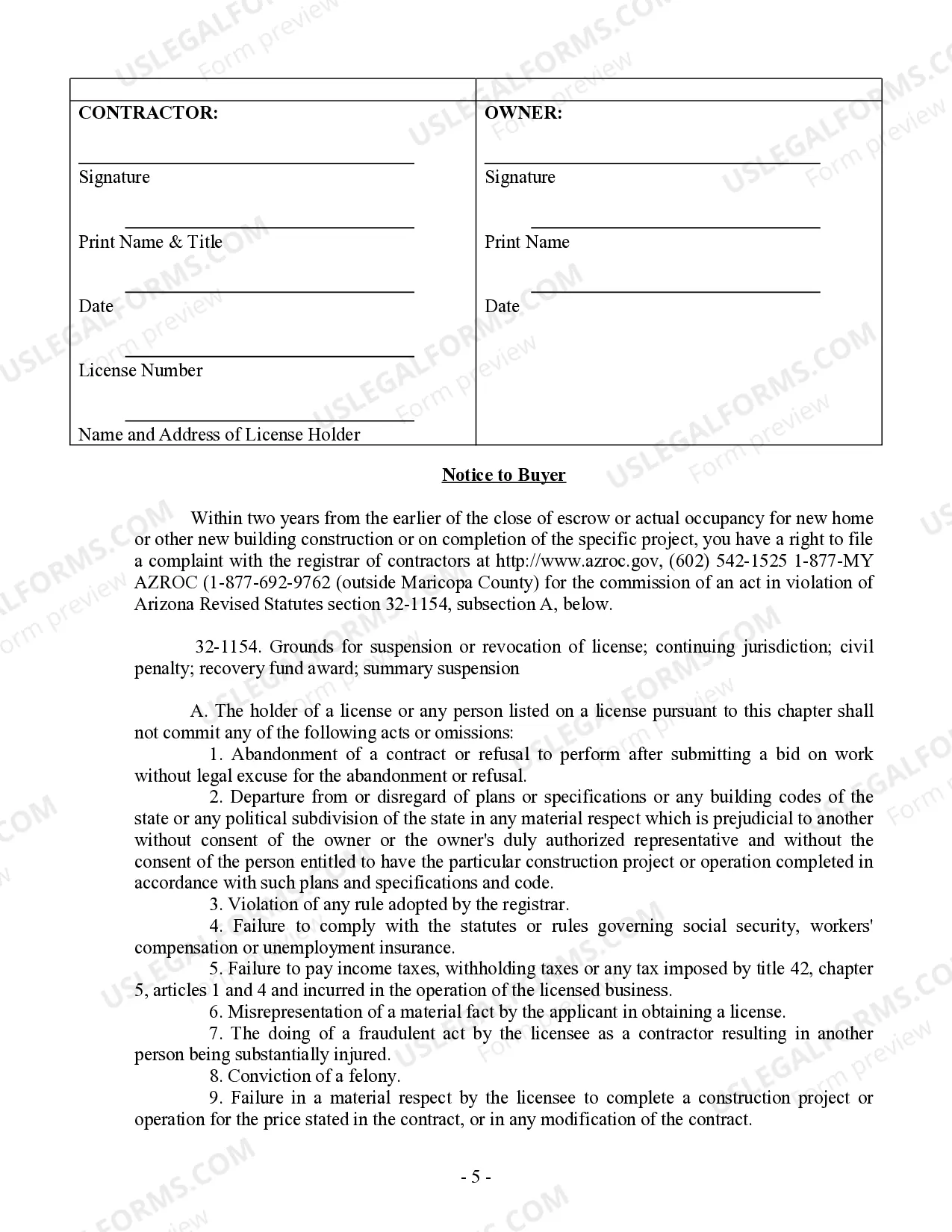 Preview Concrete Mason Contract for Contractor