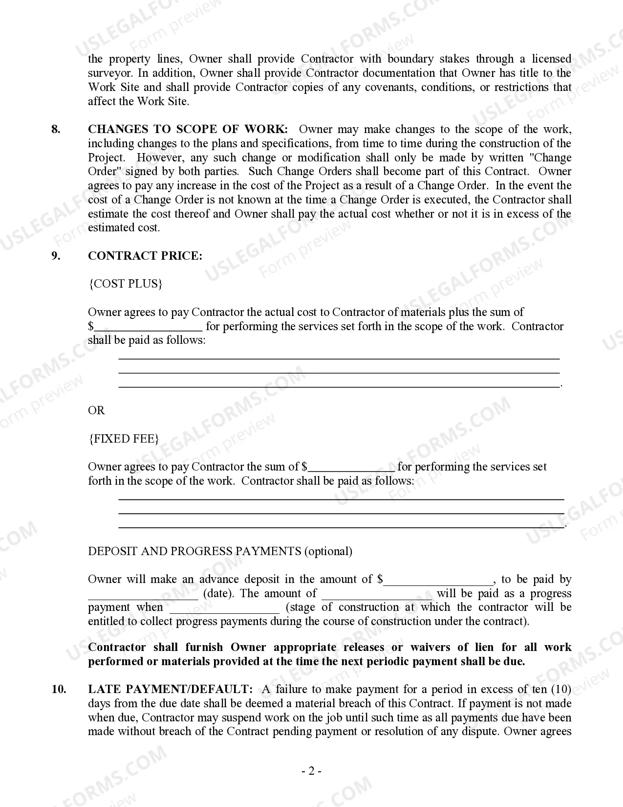 Preview Demolition Contract for Contractor