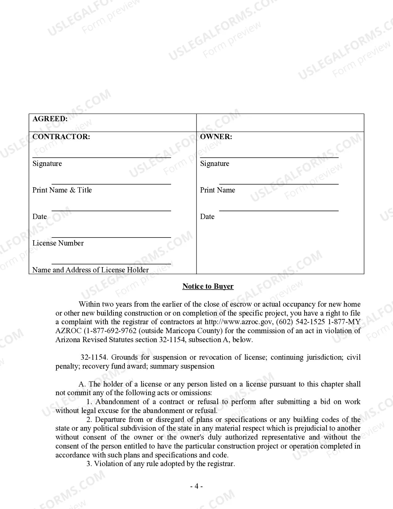 Preview Demolition Contract for Contractor