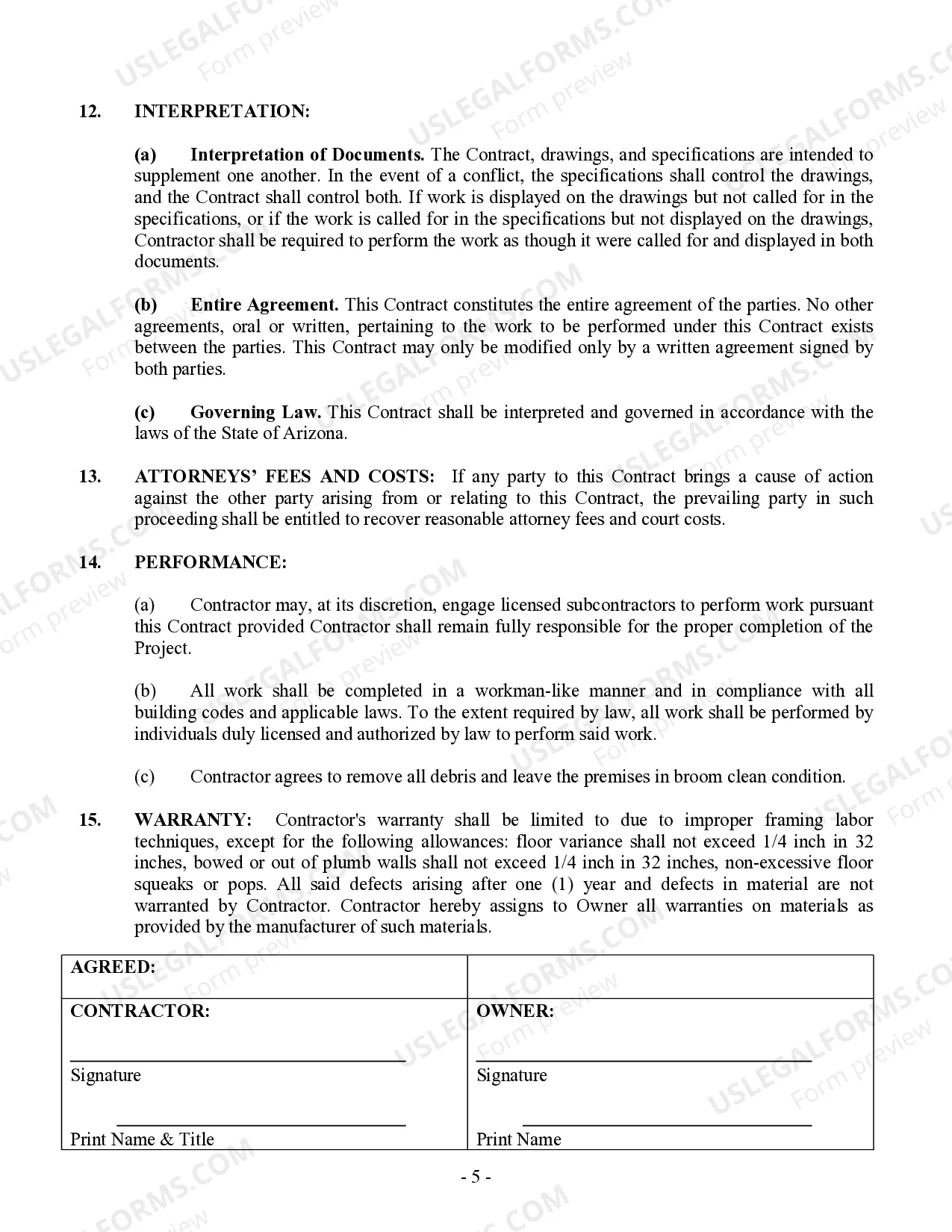 Preview Framing Contract for Contractor