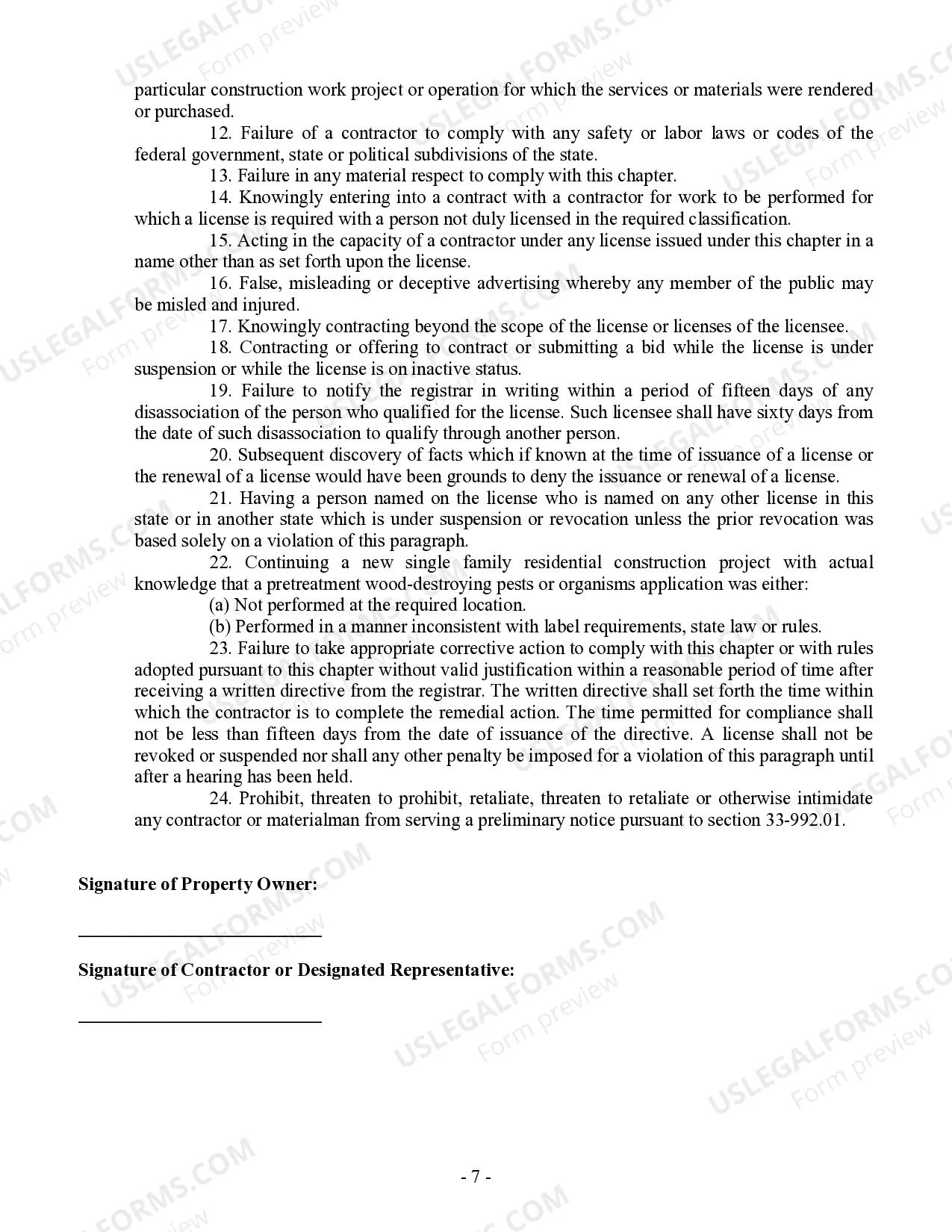 Preview Framing Contract for Contractor