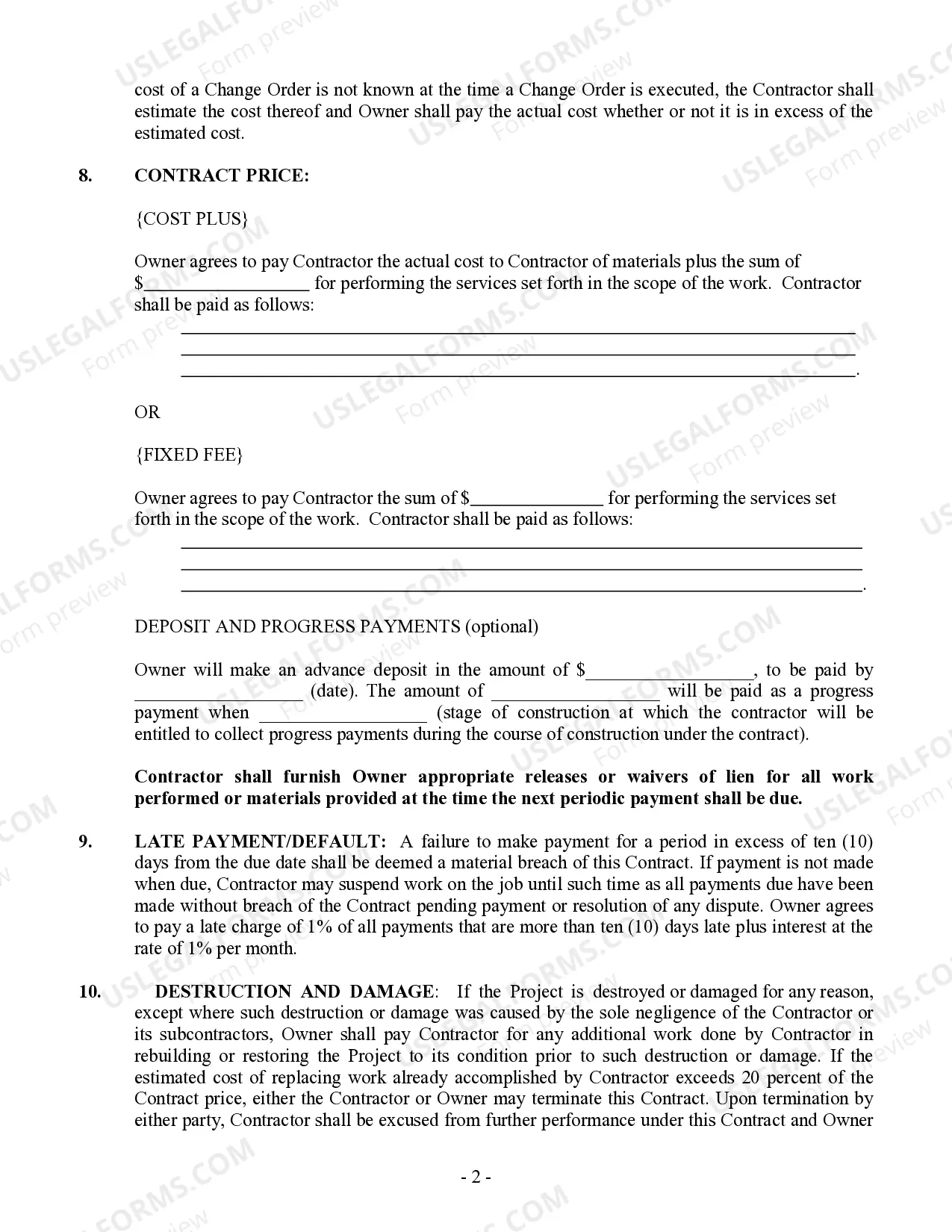 Preview Security Contract for Contractor