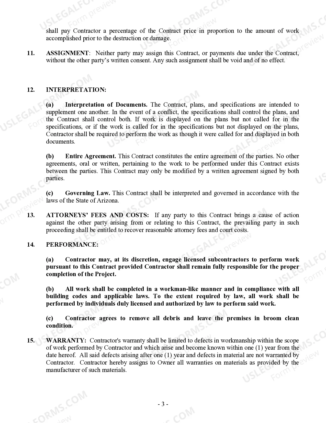 Preview Security Contract for Contractor