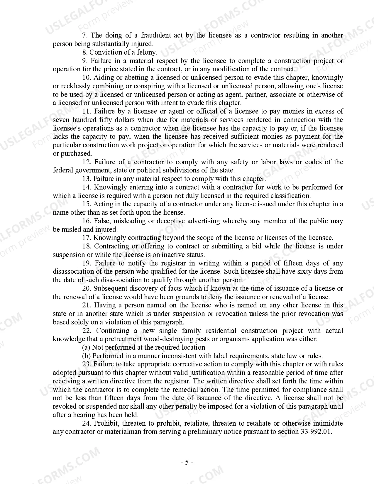 Preview Security Contract for Contractor