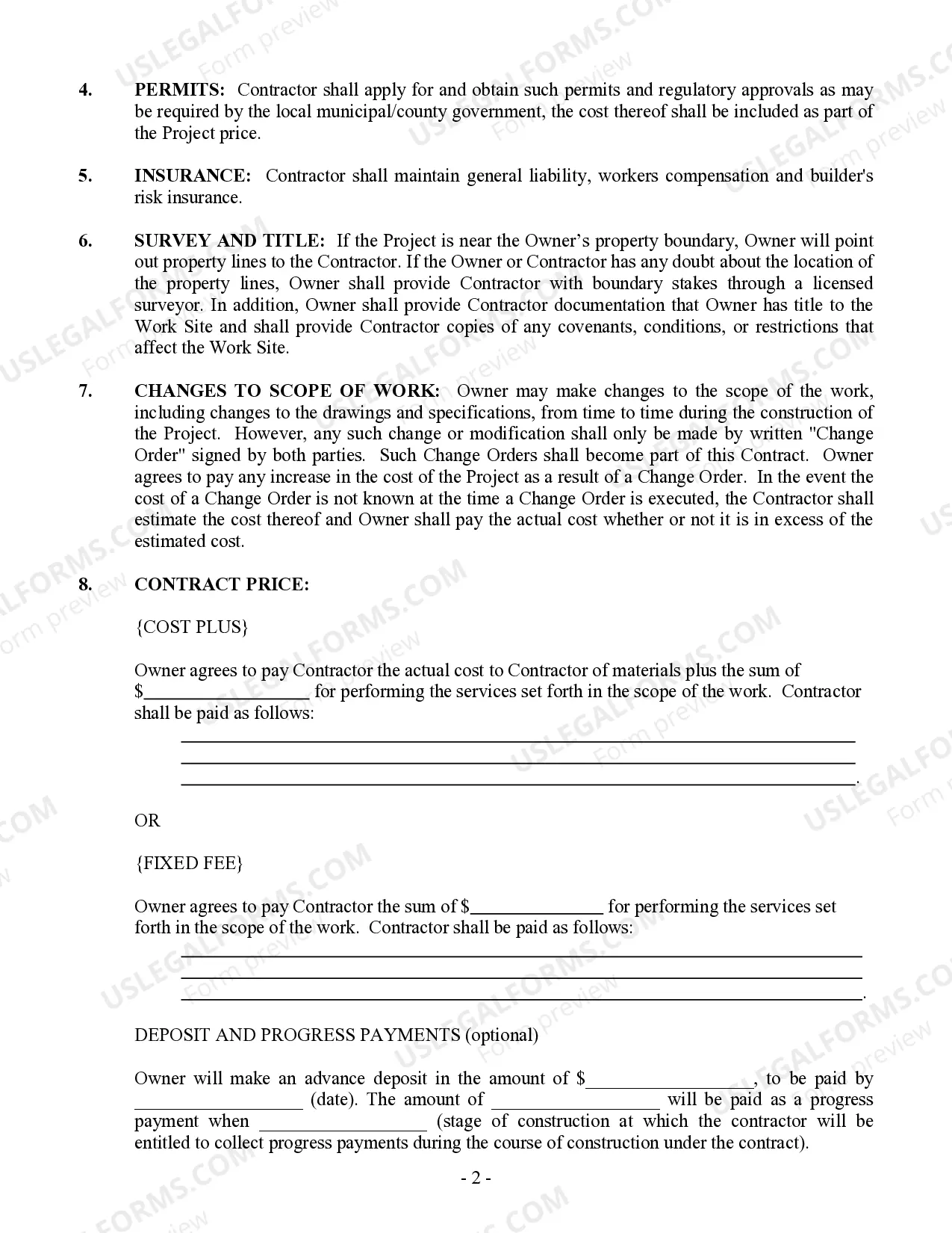 Preview Insulation Contract for Contractor