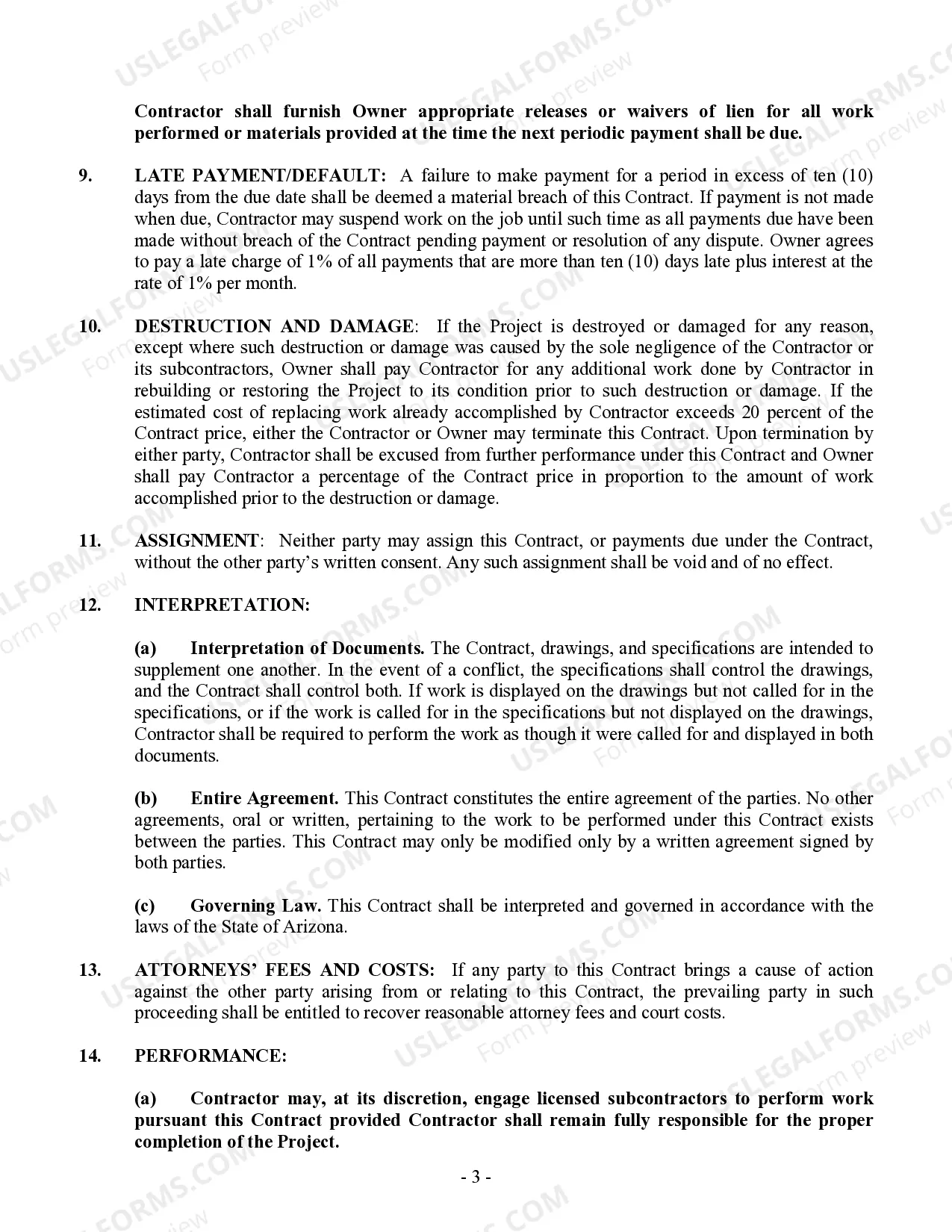 Preview Insulation Contract for Contractor