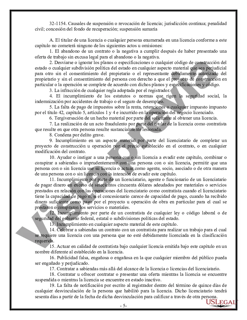 Preview Contrato de pavimentación para contratista