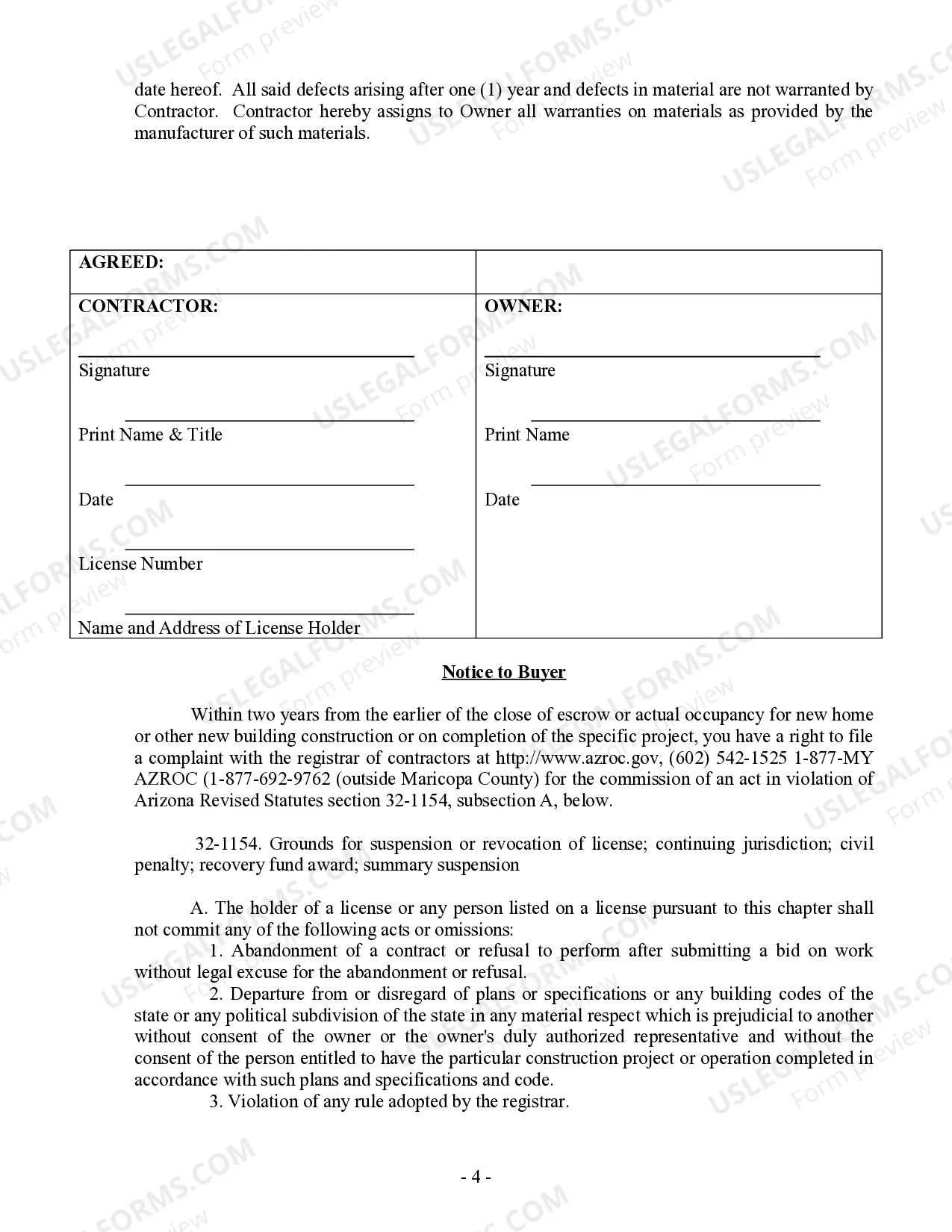 Preview Paving Contract for Contractor