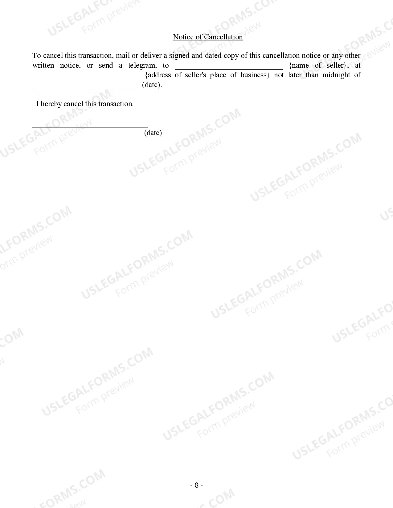 Preview Siding Contract for Contractor