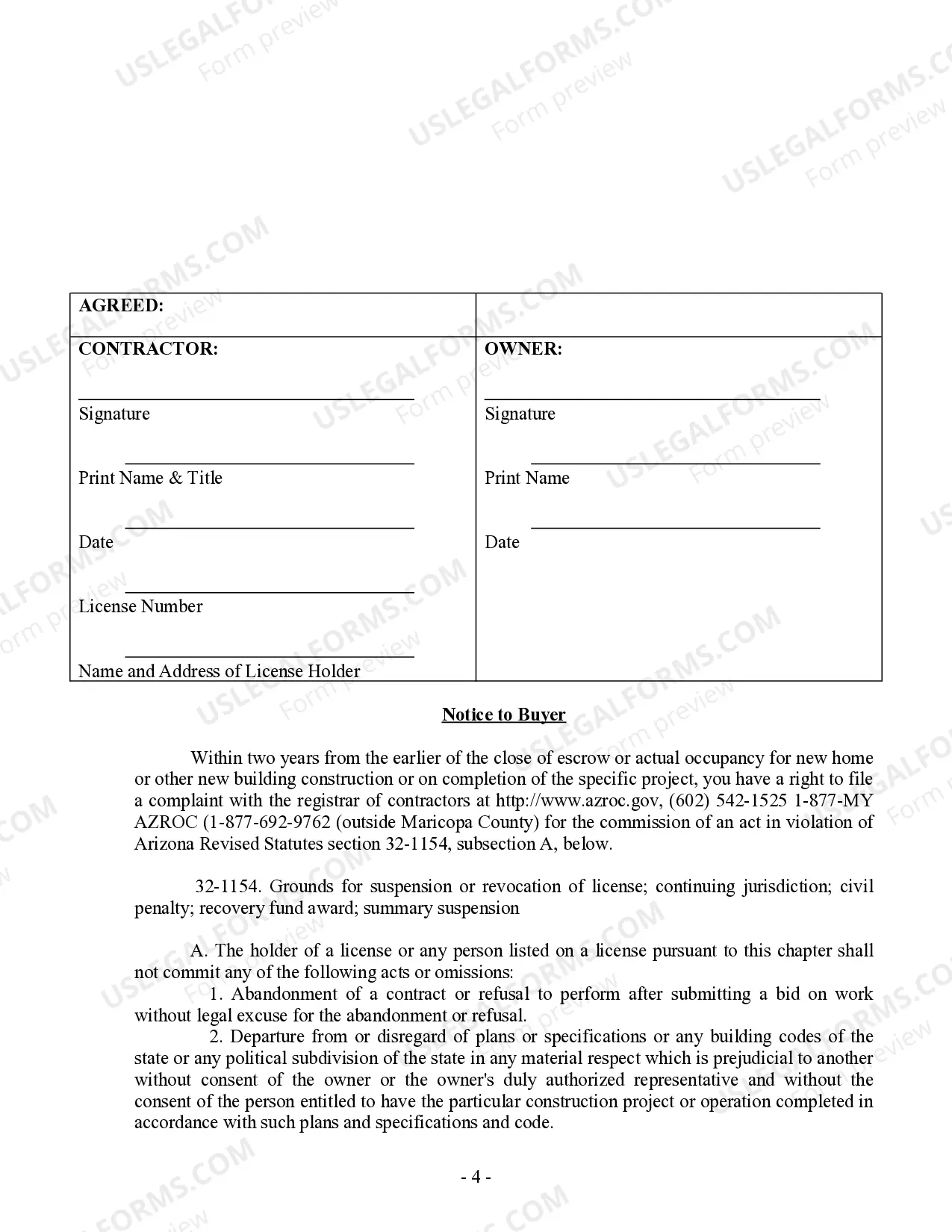 Preview Refrigeration Contract for Contractor