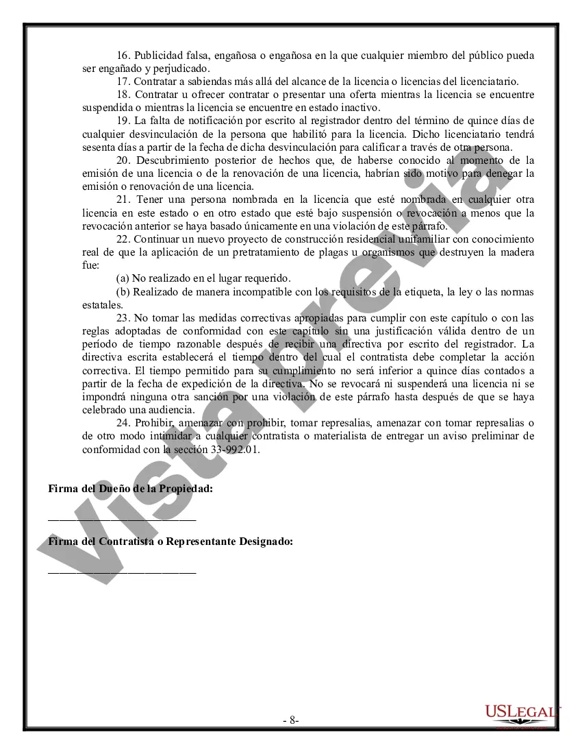 Preview Contrato de plomería para contratista