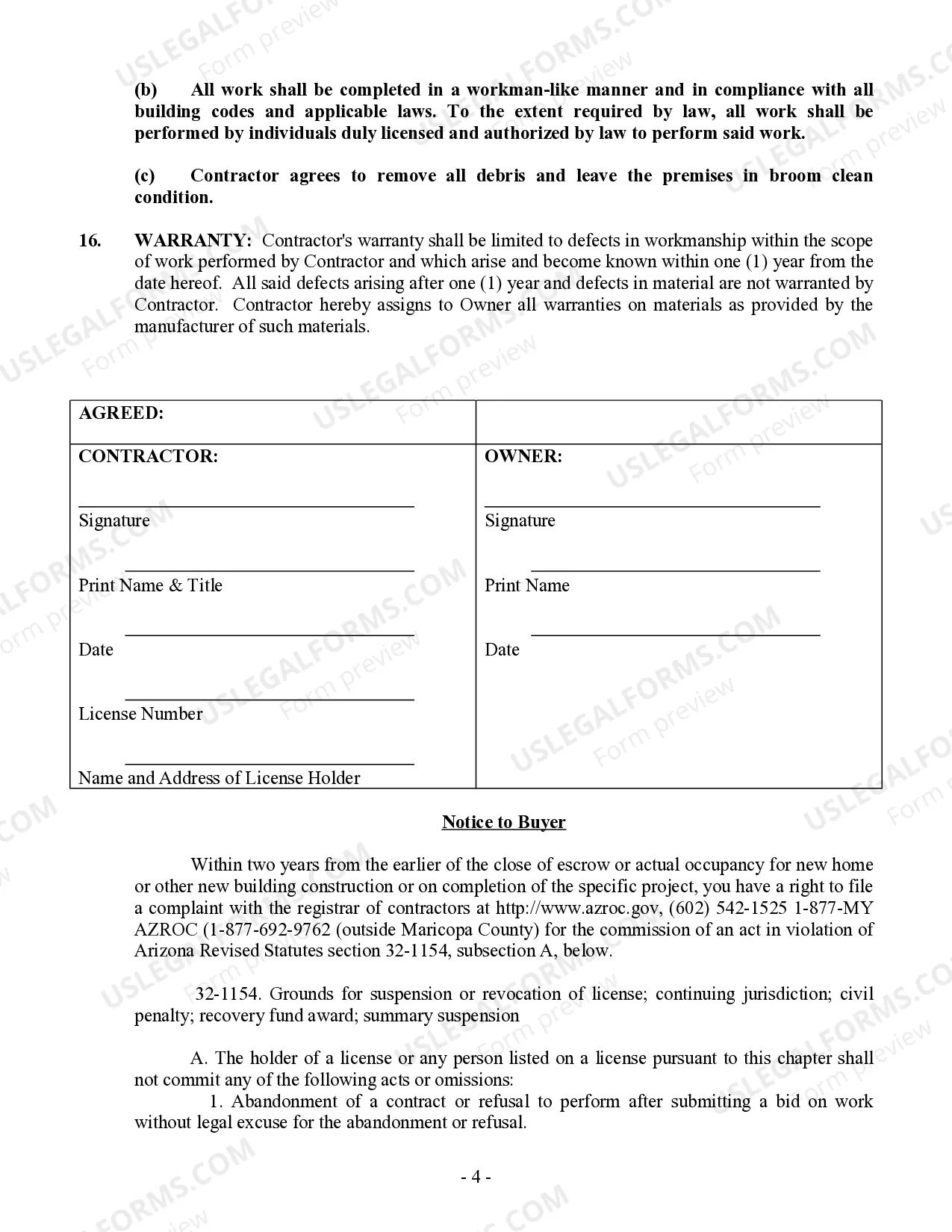 Preview Brick Mason Contract for Contractor