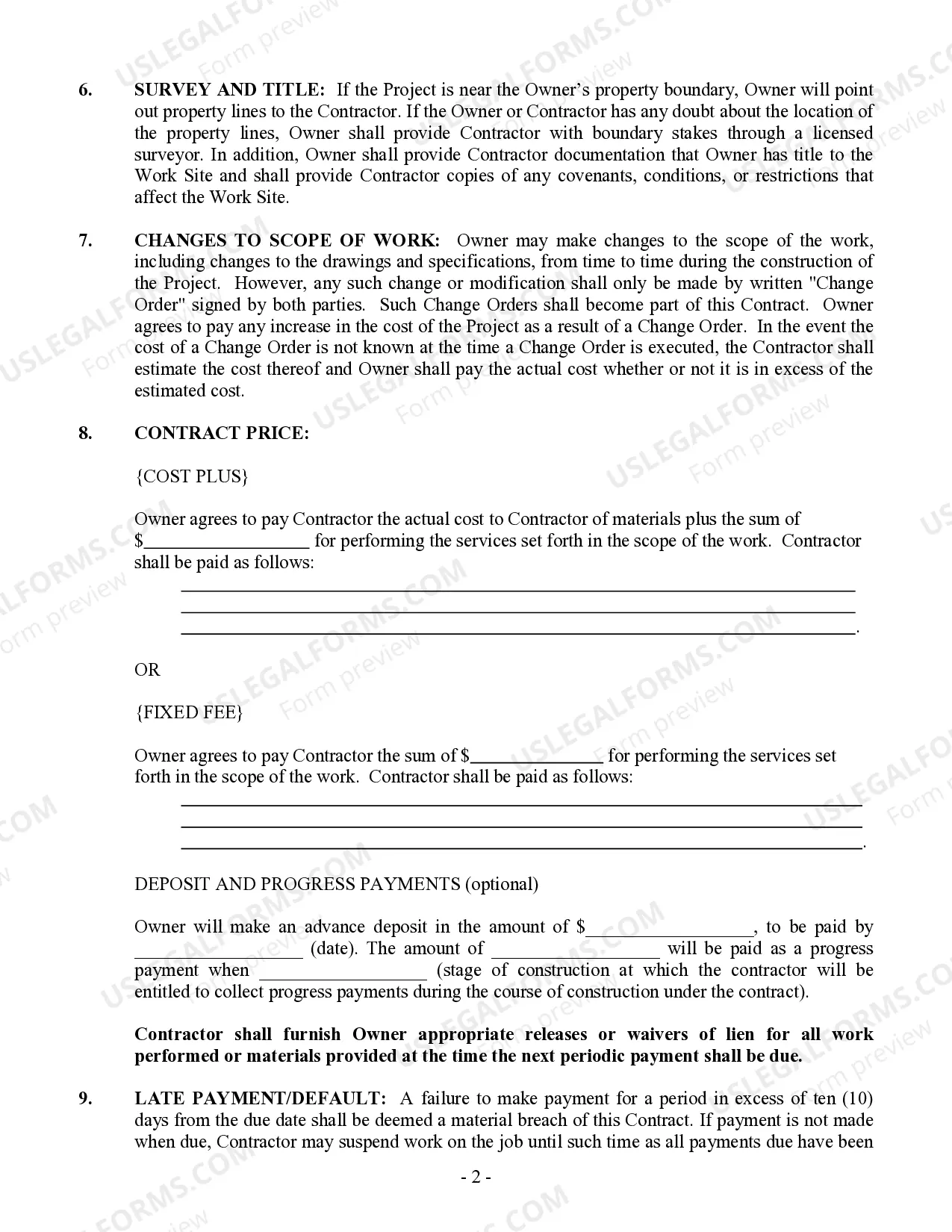 Preview Roofing Contract for Contractor