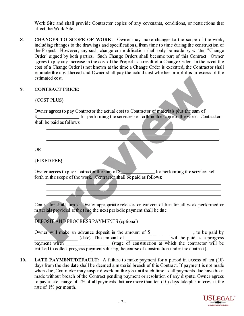 Get Construction Contract Cost Plus or Fixed Fee Preview Construction Contract Cost Plus or Fixed Fee