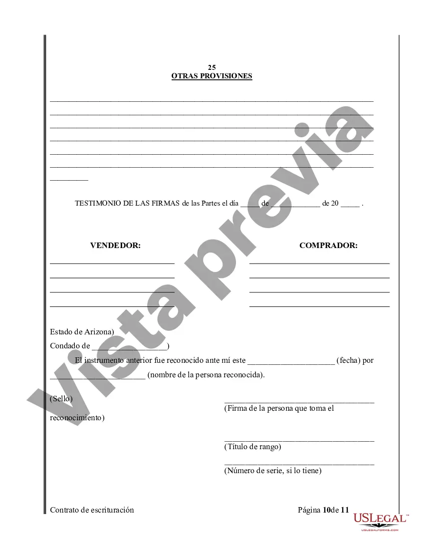 Preview Acuerdo o Contrato de Escritura de Venta y Compra de Bienes Raíces a/k/a Terreno o Contrato de Ejecución