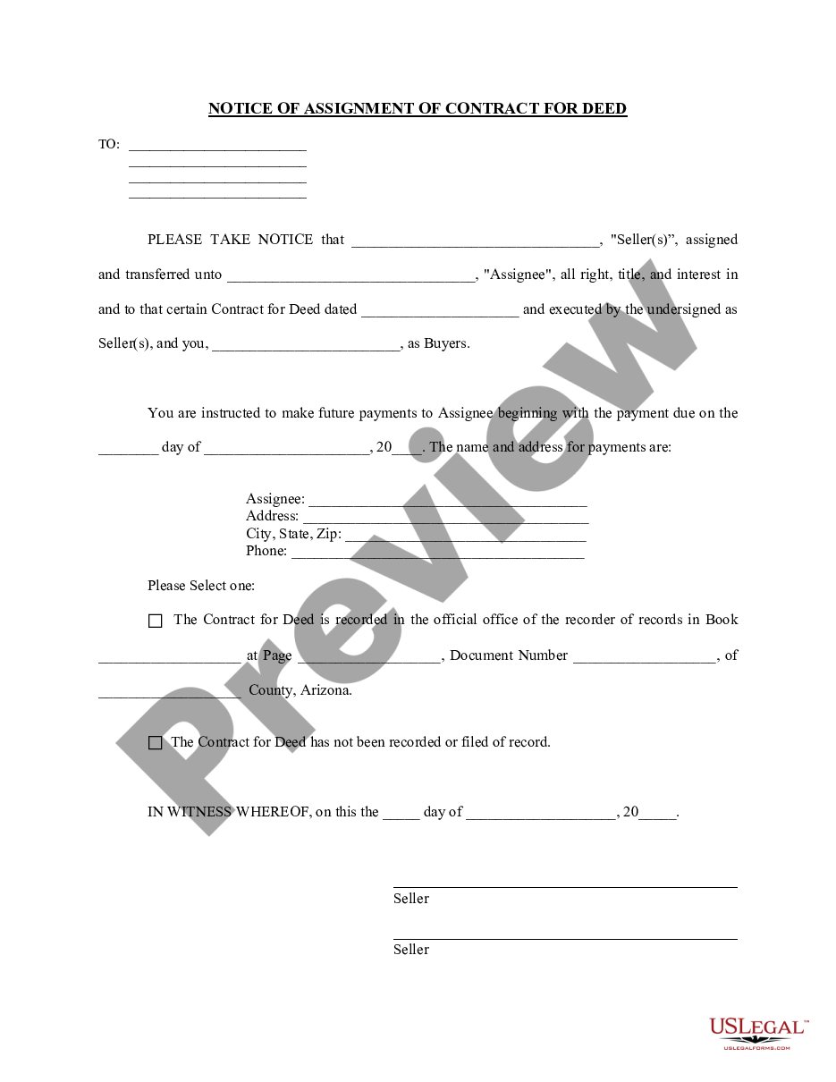 page 0 Notice of Assignment of Contract for Deed preview