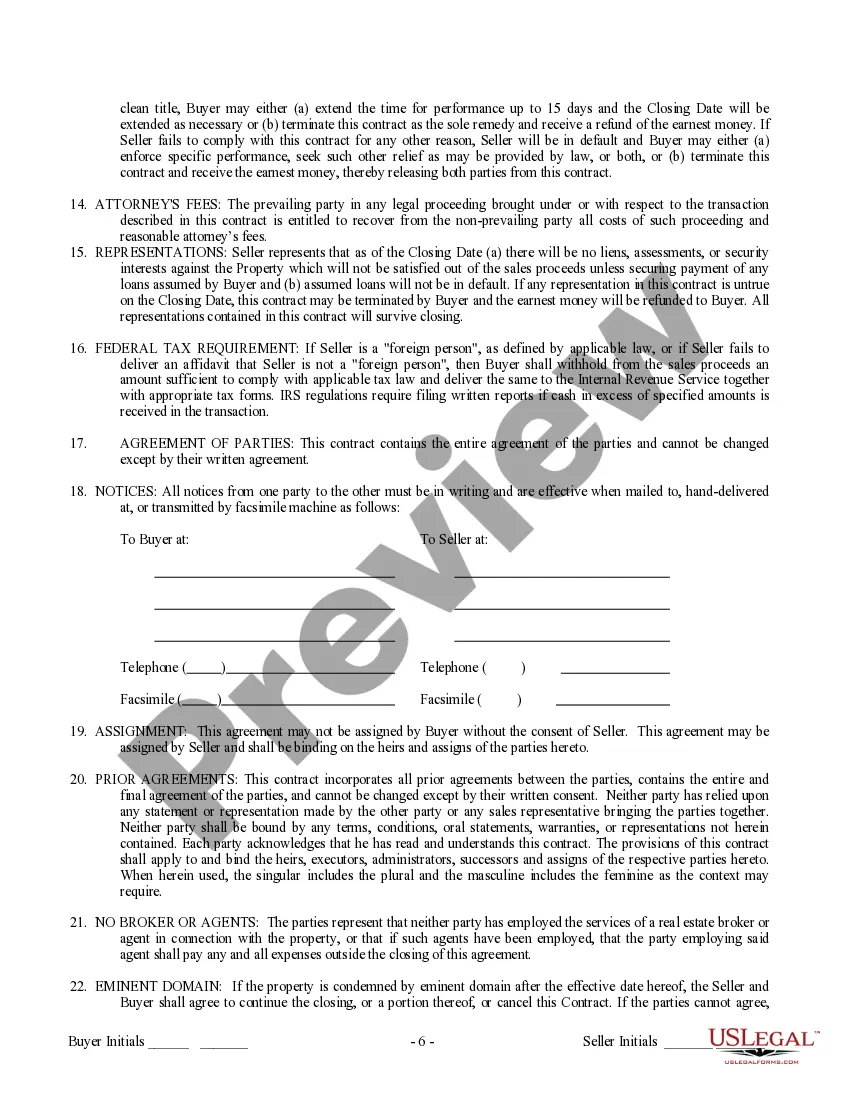 Get Contract for Sale and Purchase of Real Estate with No Broker for Residential Home Sale Agreement Preview Contract for Sale and Purchase of Real Estate with No Broker for Residential Home Sale Agreement