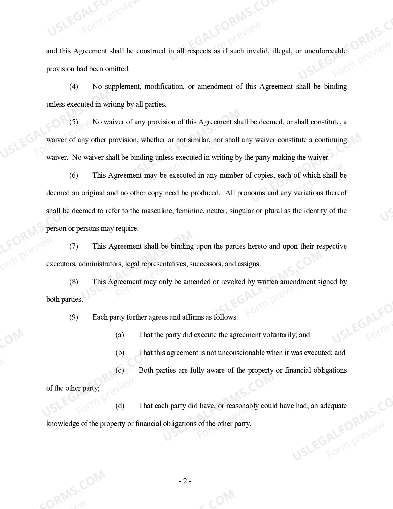 Preview Amendment to Prenuptial or Premarital Agreement