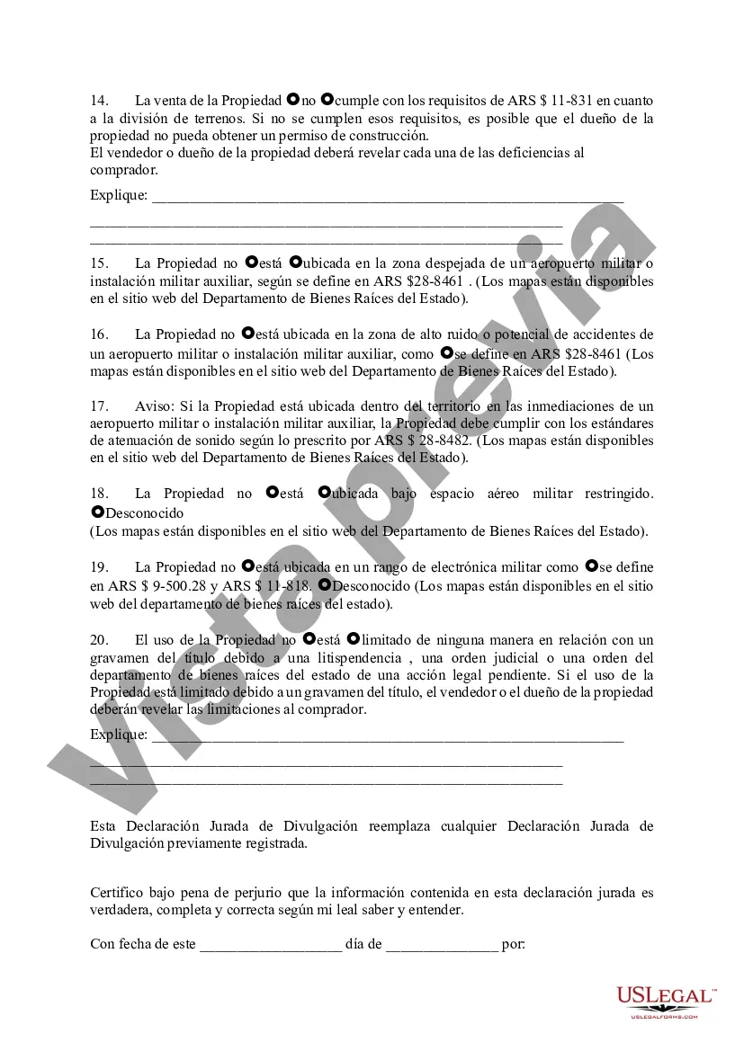 Preview Declaración jurada de divulgación