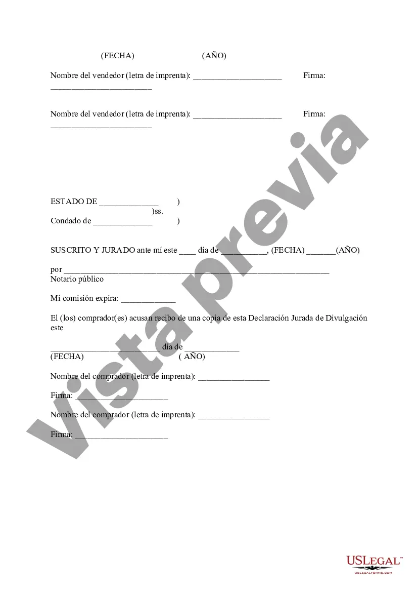 Preview Declaración jurada de divulgación