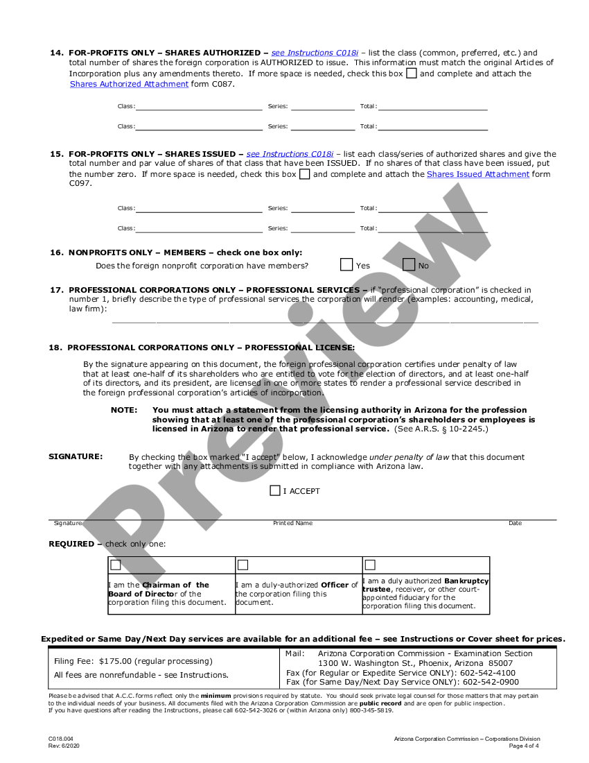 arizona foreign corporation registration