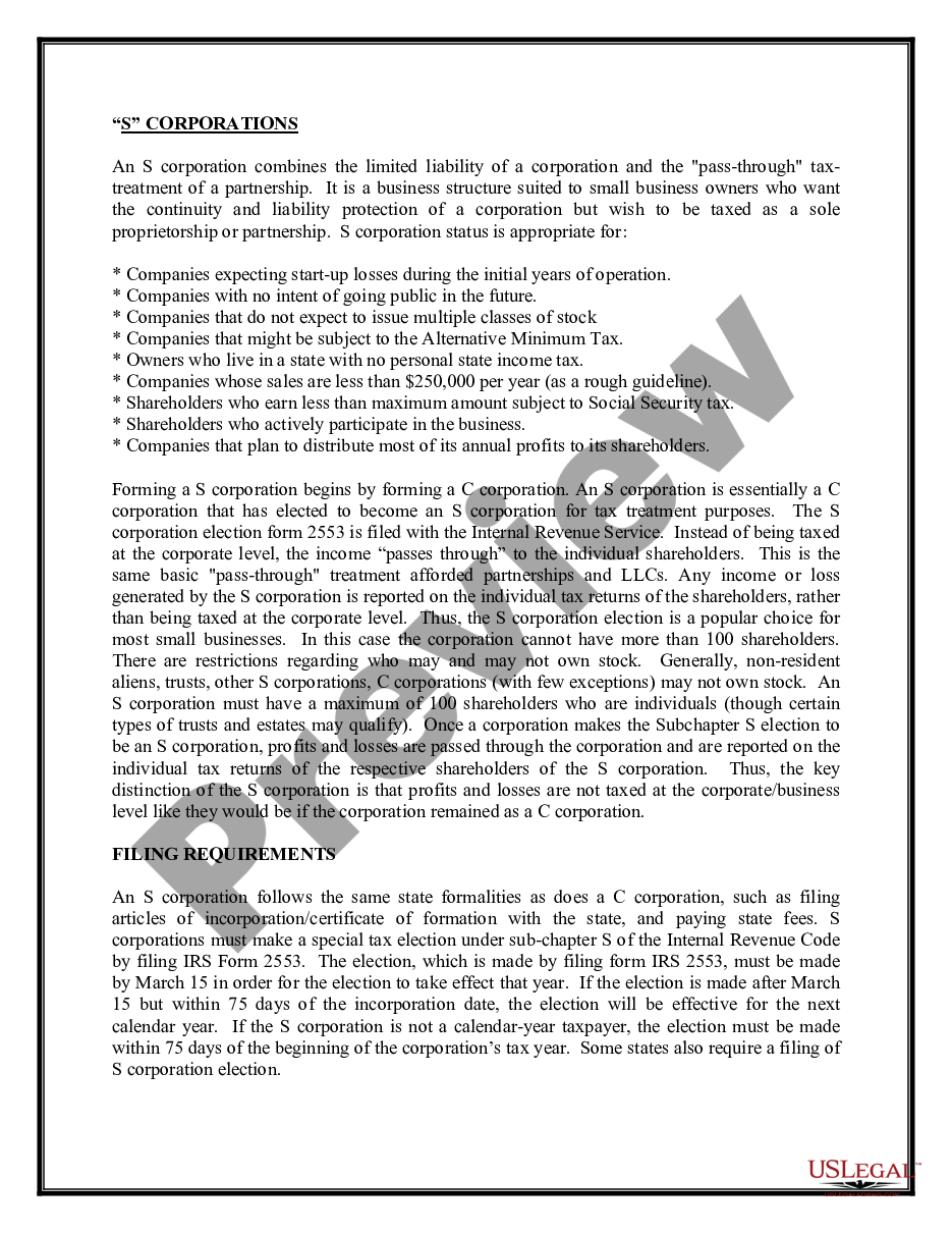 page 6 Arizona Business Incorporation Package to Incorporate Corporation preview