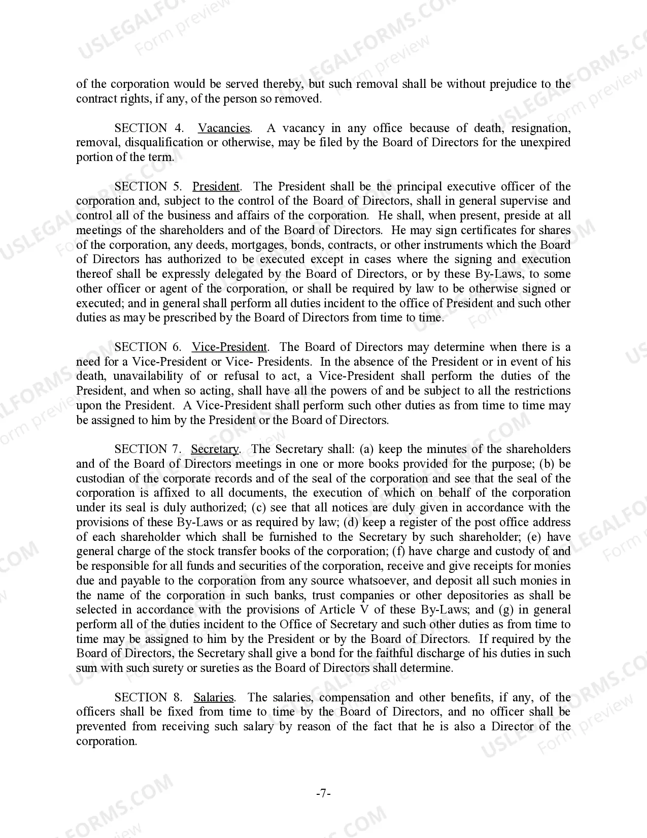 Preview Arizona Bylaws for Corporation