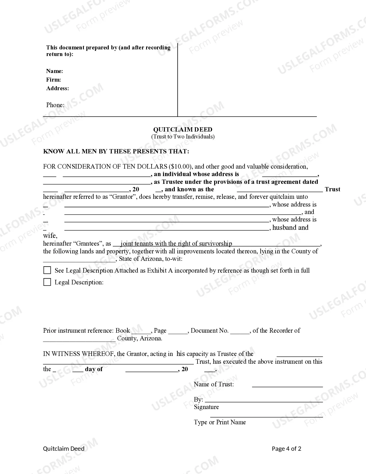 Preview Arizona Renunciation and Disclaimer of Property from Will by Testate