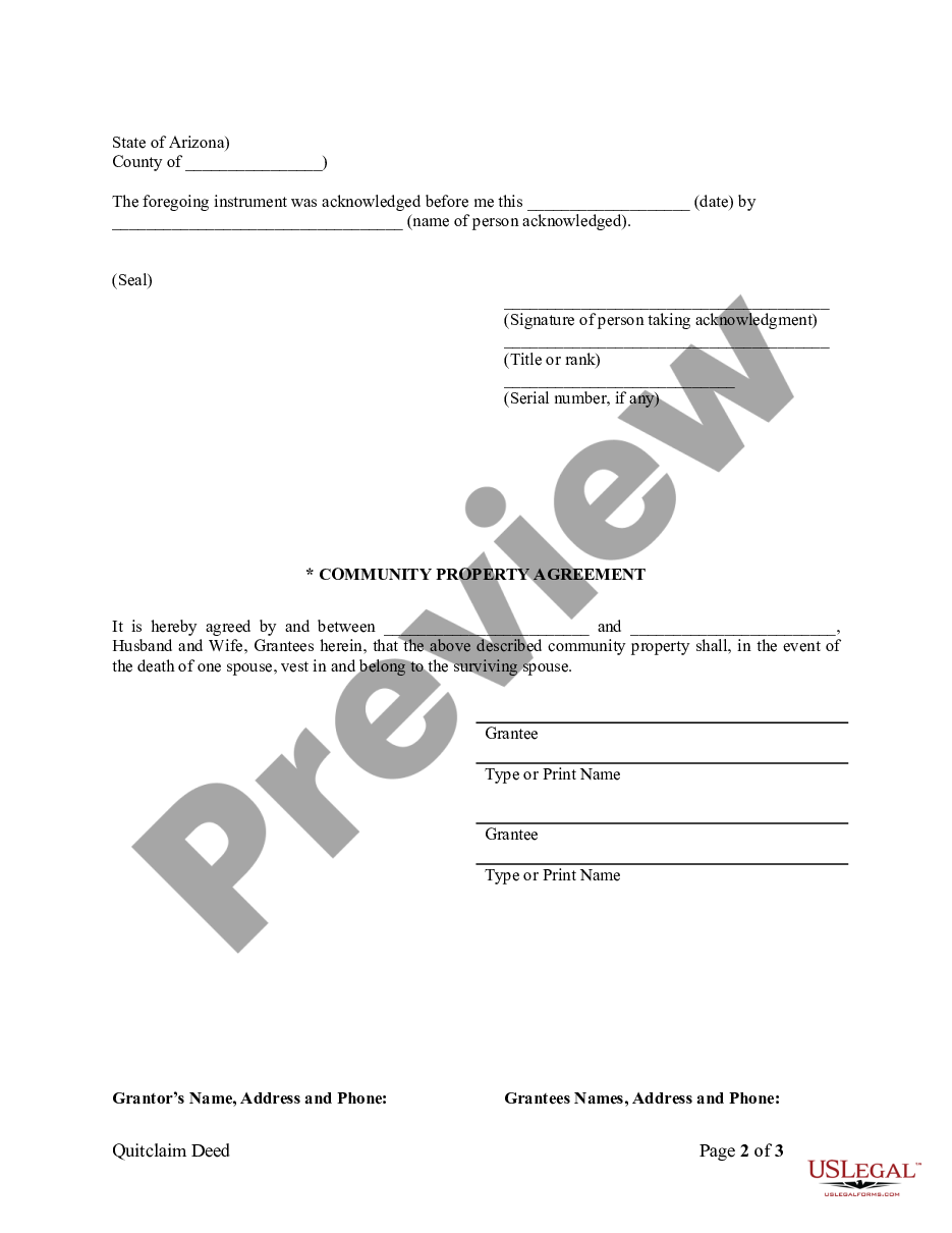 page 1 Quitclaim Deed from Individual to Husband and Wife preview