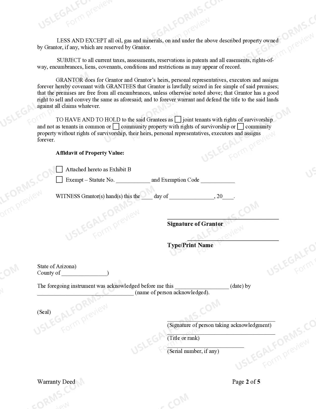 Preview Warranty Deed from Individual to Husband and Wife
