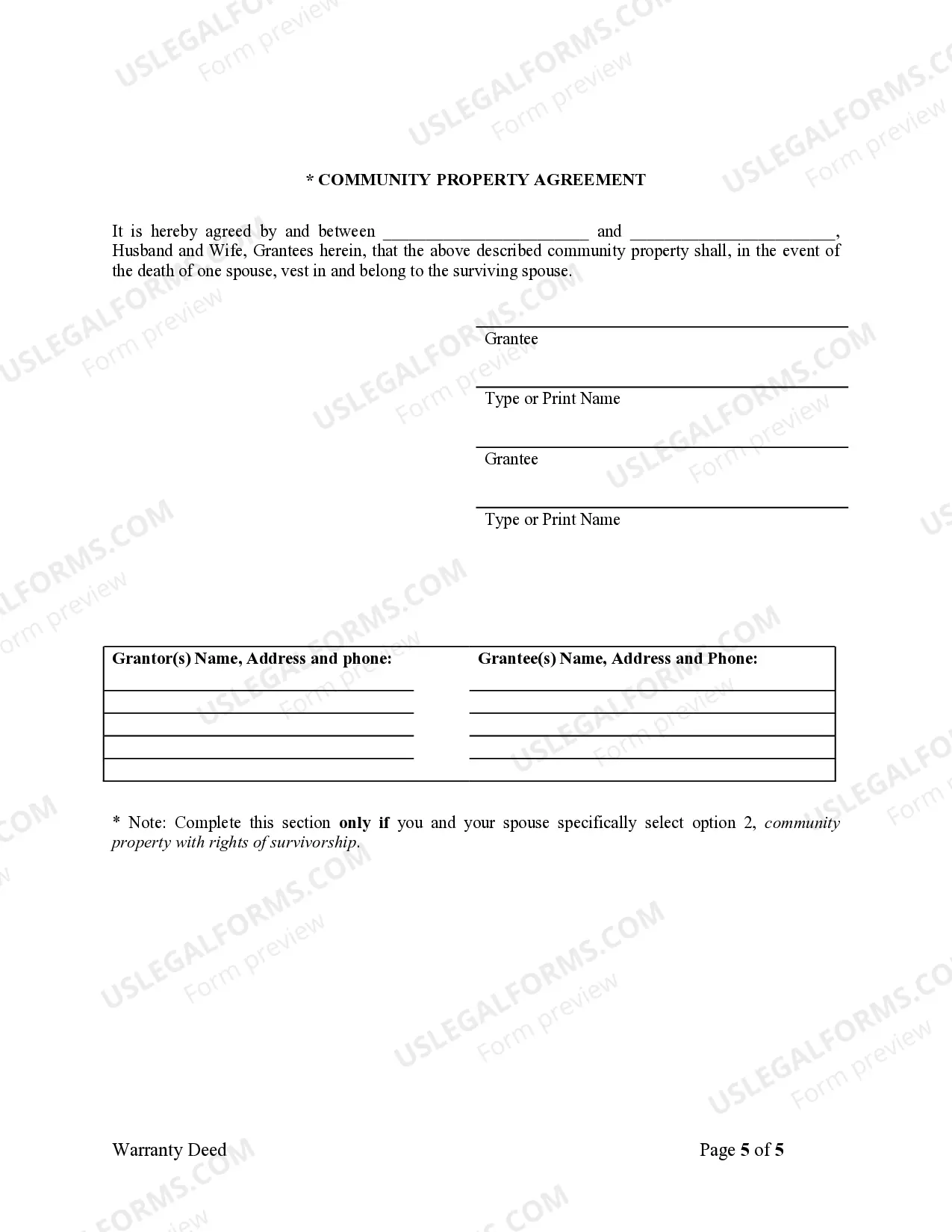 Preview Warranty Deed from Individual to Husband and Wife