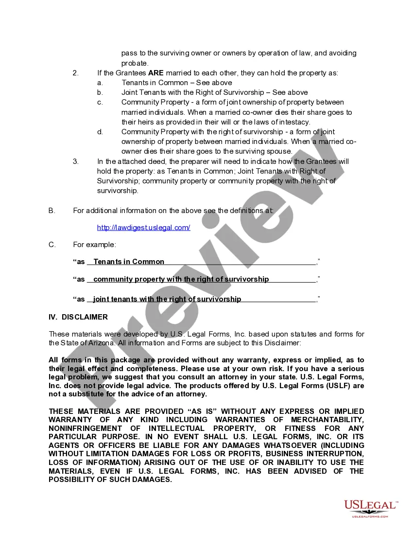 Preview Joint Tenancy Deed from Individual to Husband and Wife