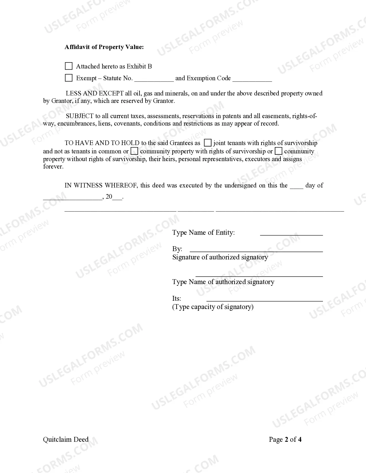 Preview Quitclaim Deed from Corporation to Husband and Wife