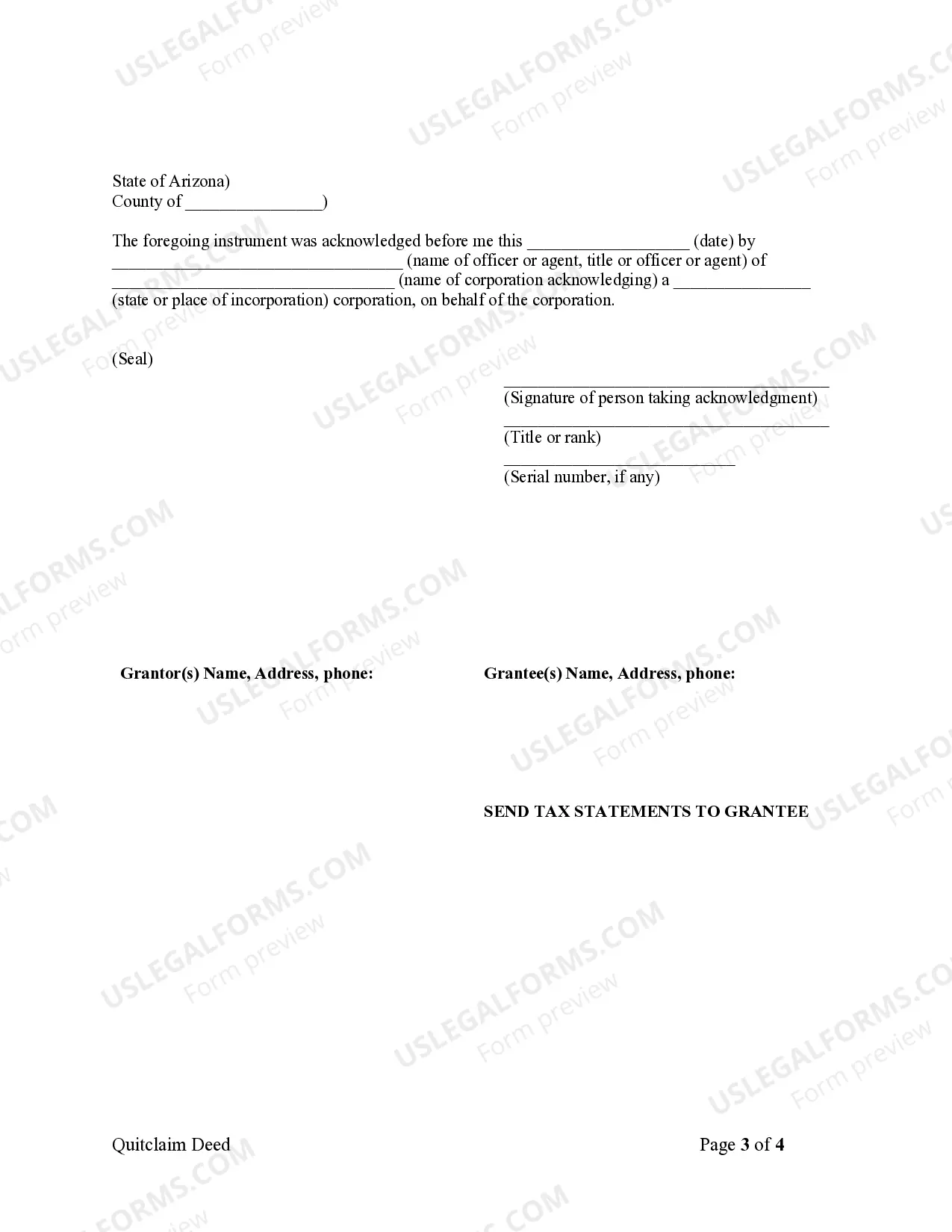 Preview Quitclaim Deed from Corporation to Husband and Wife