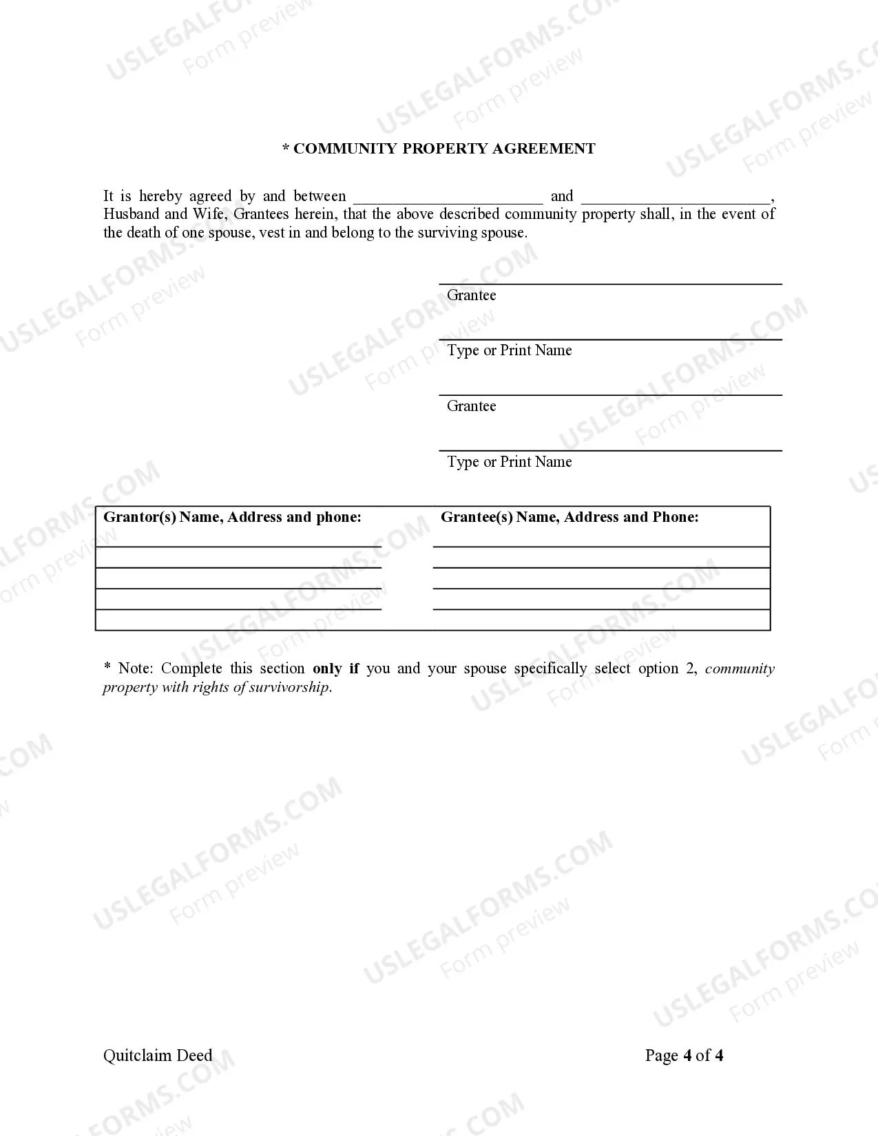 Preview Quitclaim Deed from Corporation to Husband and Wife