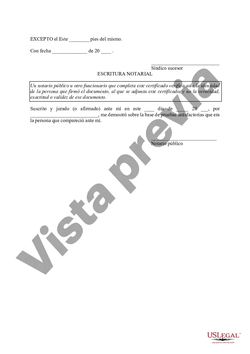 Preview Declaración Jurada que Evidencia al Fideicomisario Sucesor