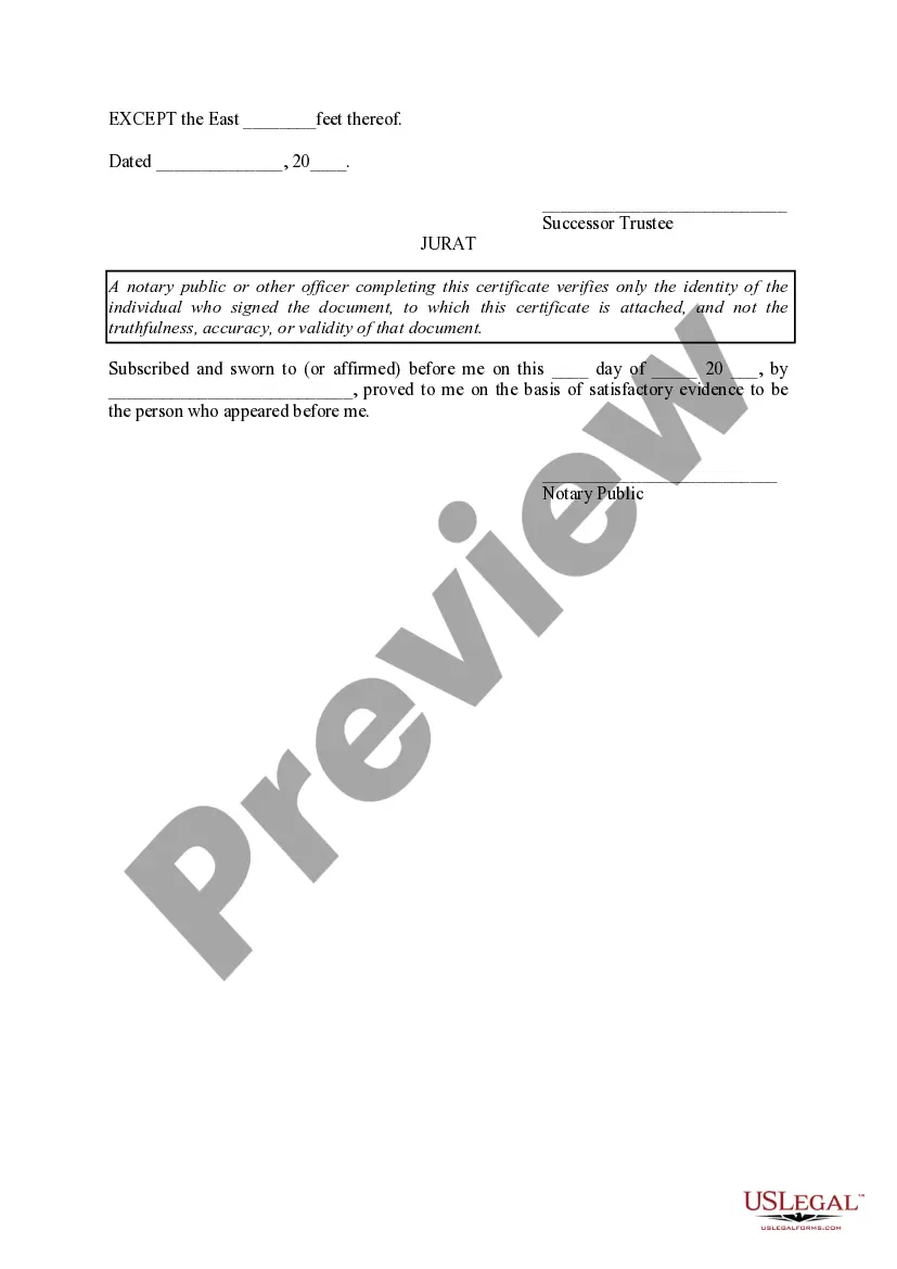 Preview Affidavit Evidencing Successor Trustee
