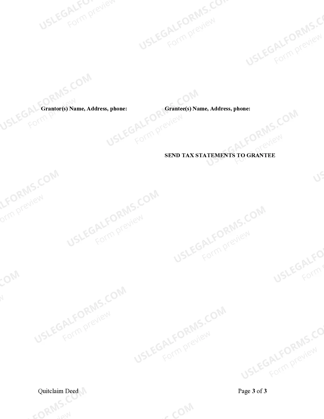 Preview Quitclaim Deed from Corporation to Individual