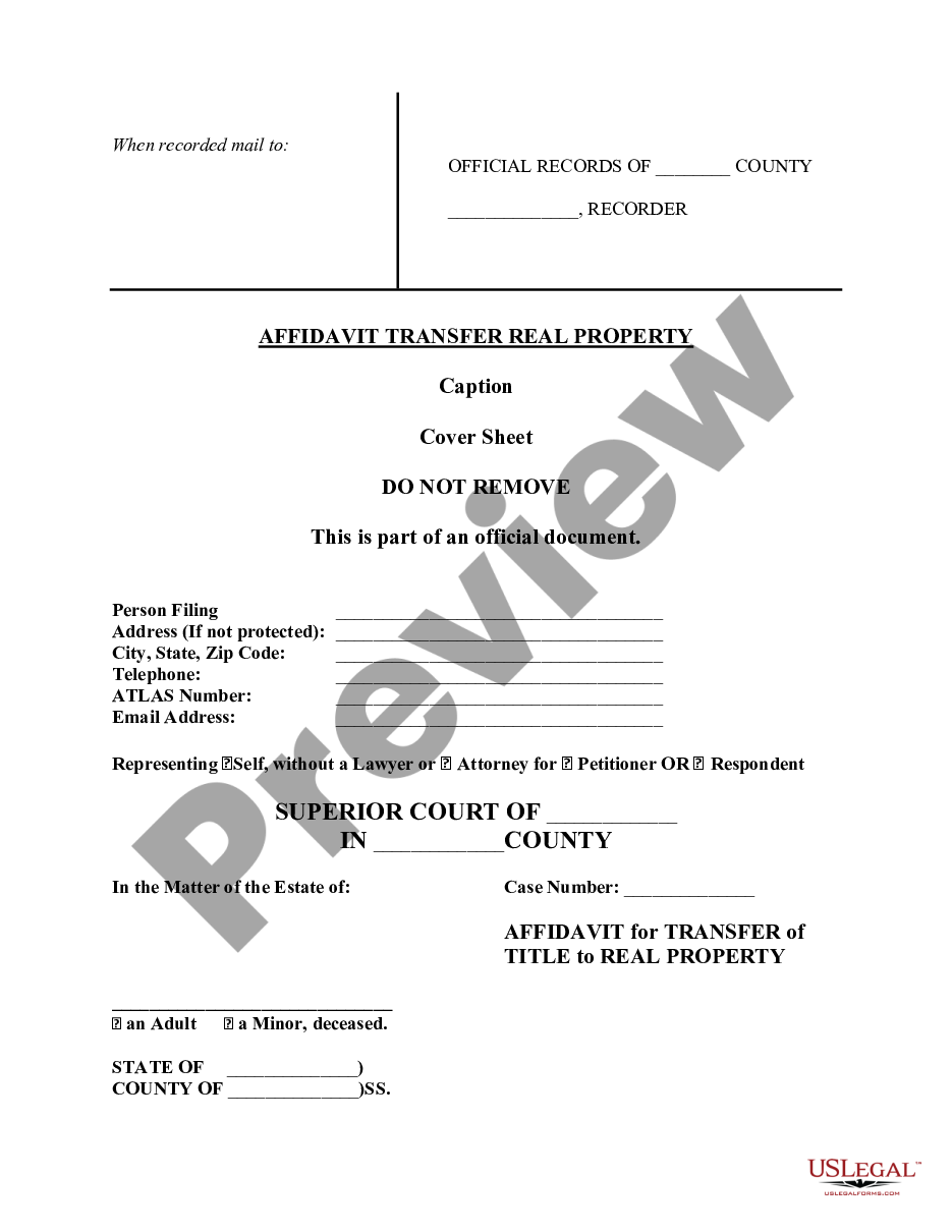 page 0 Affidavit Transfer Real Property preview