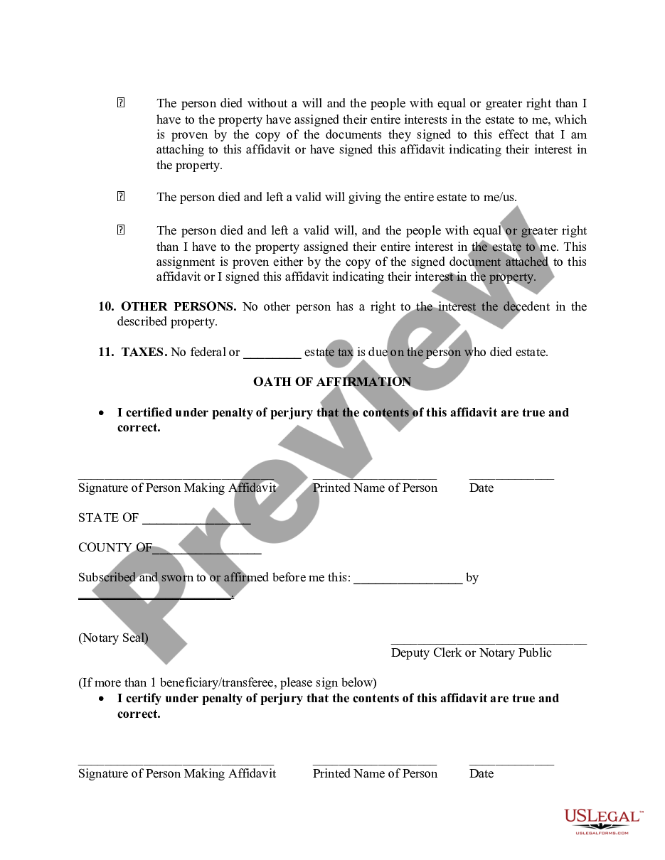 page 3 Affidavit Transfer Real Property preview