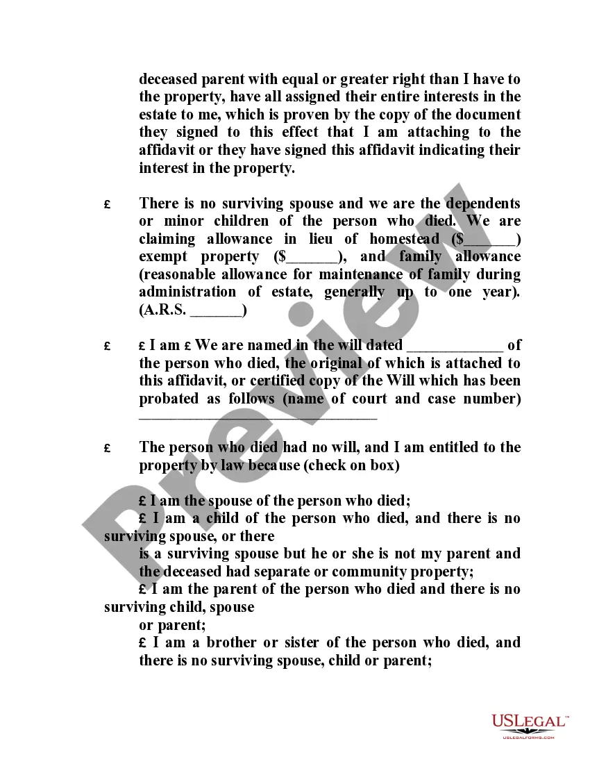 Preview Affidavit Transfer Real Property